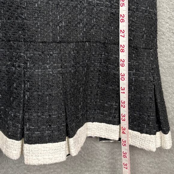 Alice + Olivia Tweed Mini Dress Black Ivory Strappy Sleeveless Designer 12 NWT - Picture 6 of 13